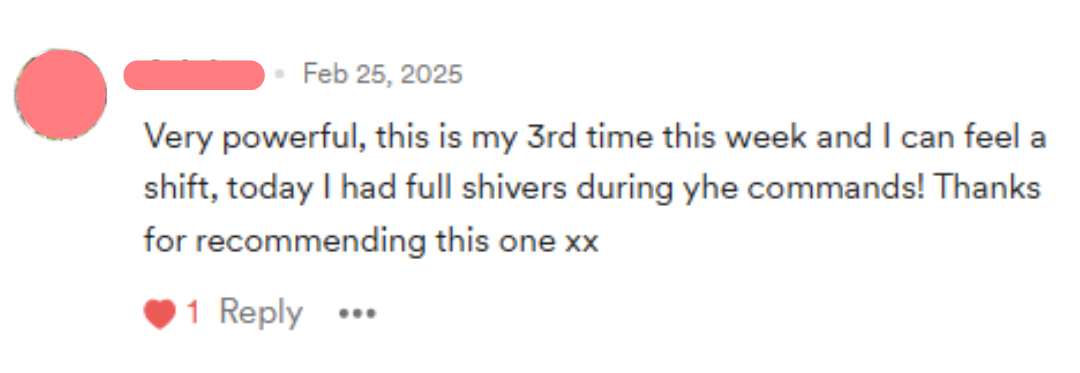 CLEANSING COMMANDS REIKI MEDITATION TESTIMONIAL 1