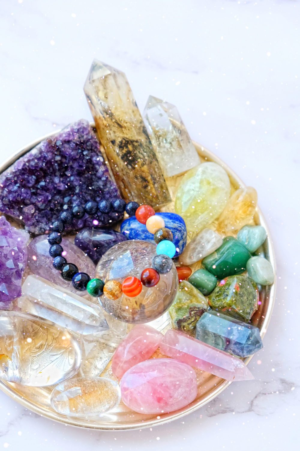 To give your crystals a cosmic bath of moon energy, simply place them on your window sill right after sunset.